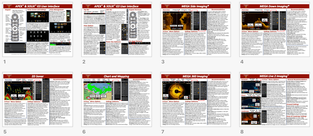 Humminbird APEX and SOLIX G3 Quick Reference Guides